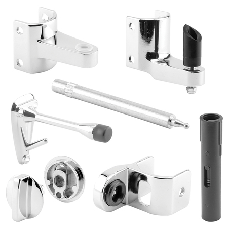 Prime-Line Door Latch Set, 1-1/4 in., Pilaster, Zamak, Chrome 1 Kit 656-3026